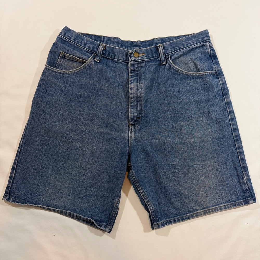 Wrangler Denim Shorts Mens 38 Blue Relaxed Fit Hero 606W1DH Medium Wash
